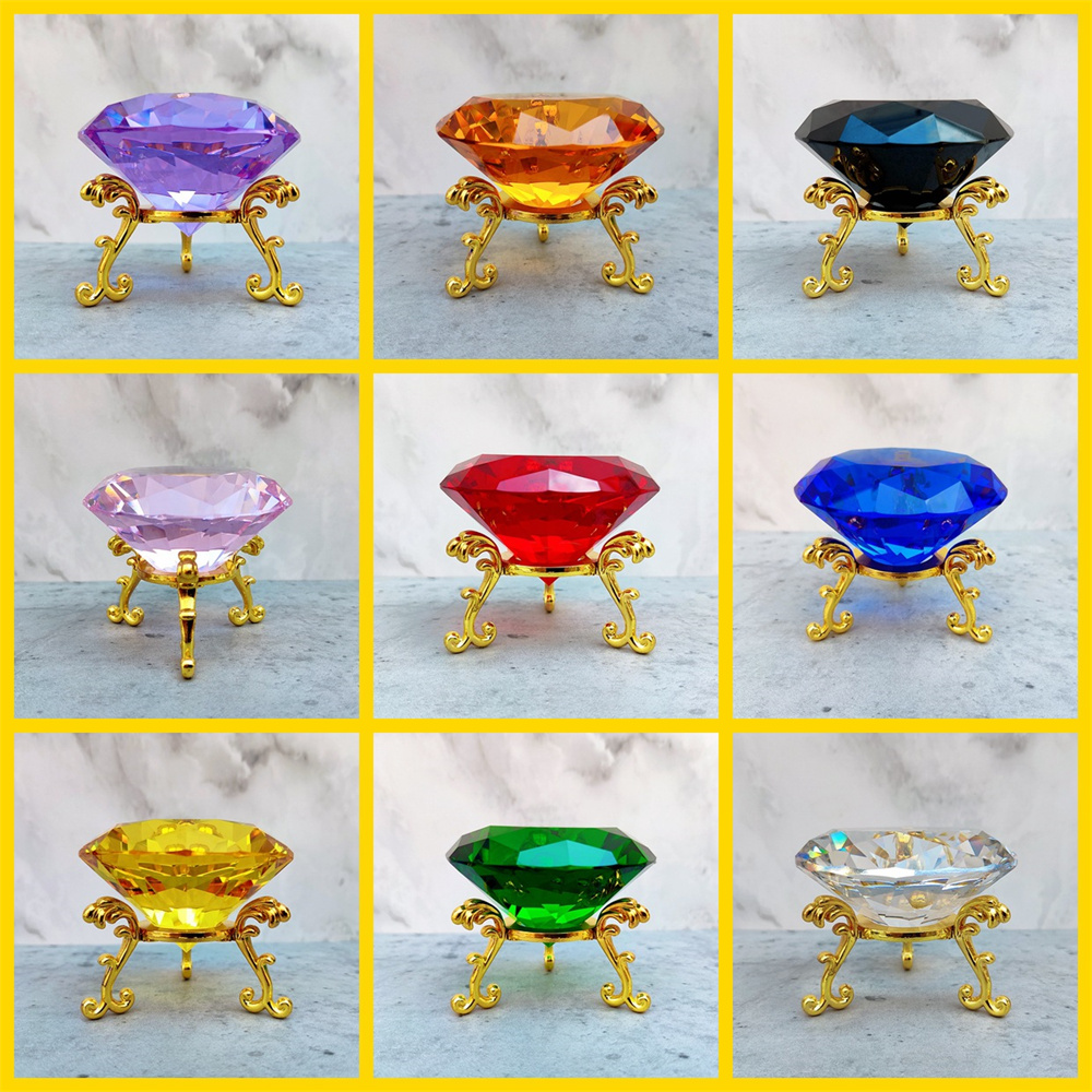 Paper Weight Crystal - 80mm K9 Kristal Elmas Metal Üçgen
