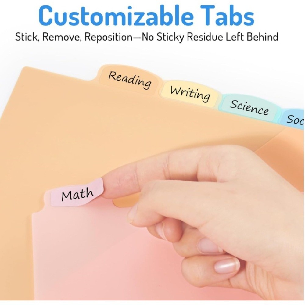 Tab Divider A4 - Şeffaf Dayanıklı Klasör Bölücüler Plastik Yazılabilir