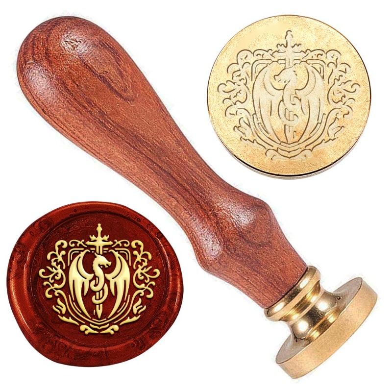 Wax Seal Stamp Set - 1 adet ejderha kılıç mühür mumu