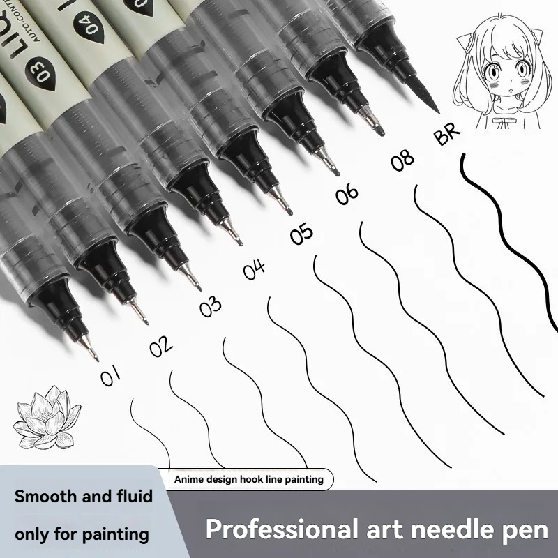 Correction Pen Fine - 12'li Paket Siyah Fineliner Çizim Kalemleri,