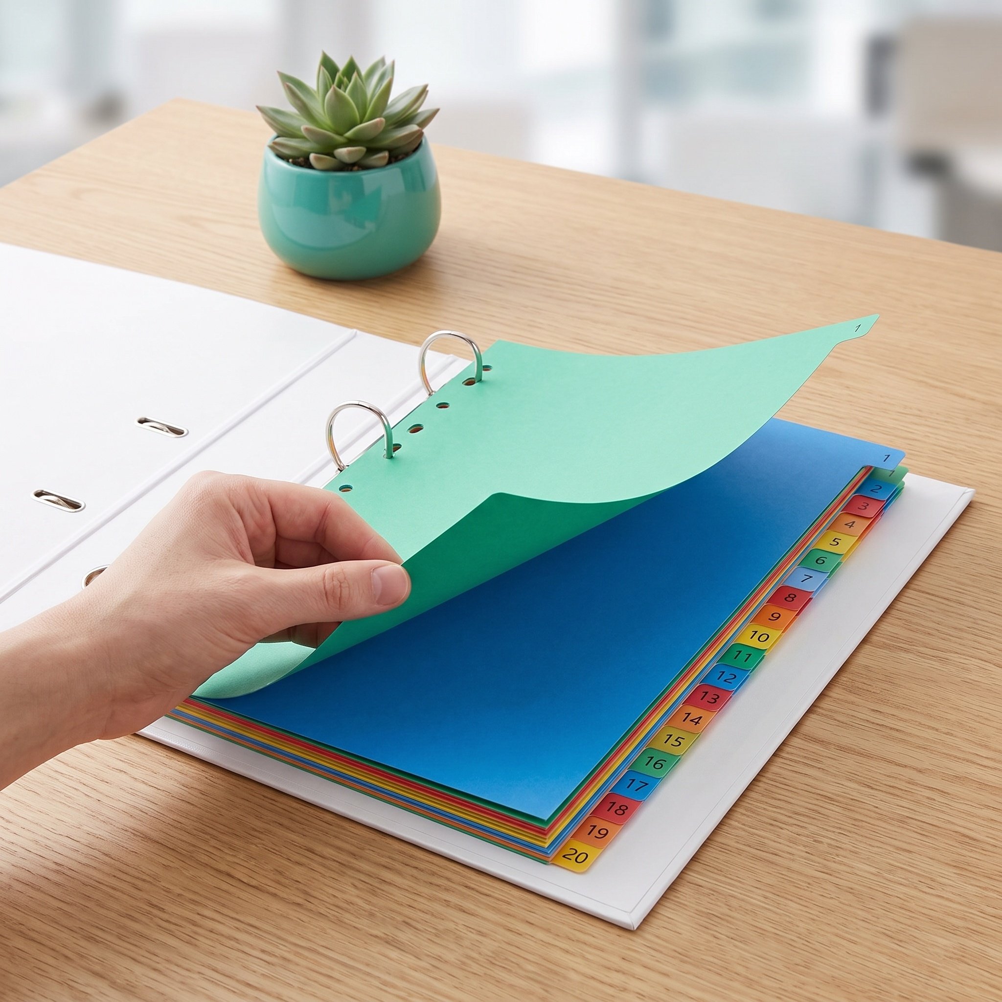 Tab Divider A4 - 20 Sayfa A4 Boyutunda Renk Kodlu