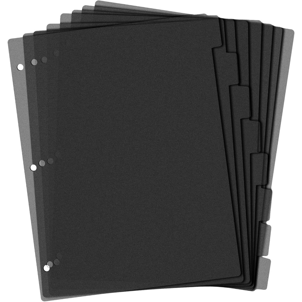 Tab Divider A4 - 8 Bölmeli Siyah Plastik Klasör Bölücüler