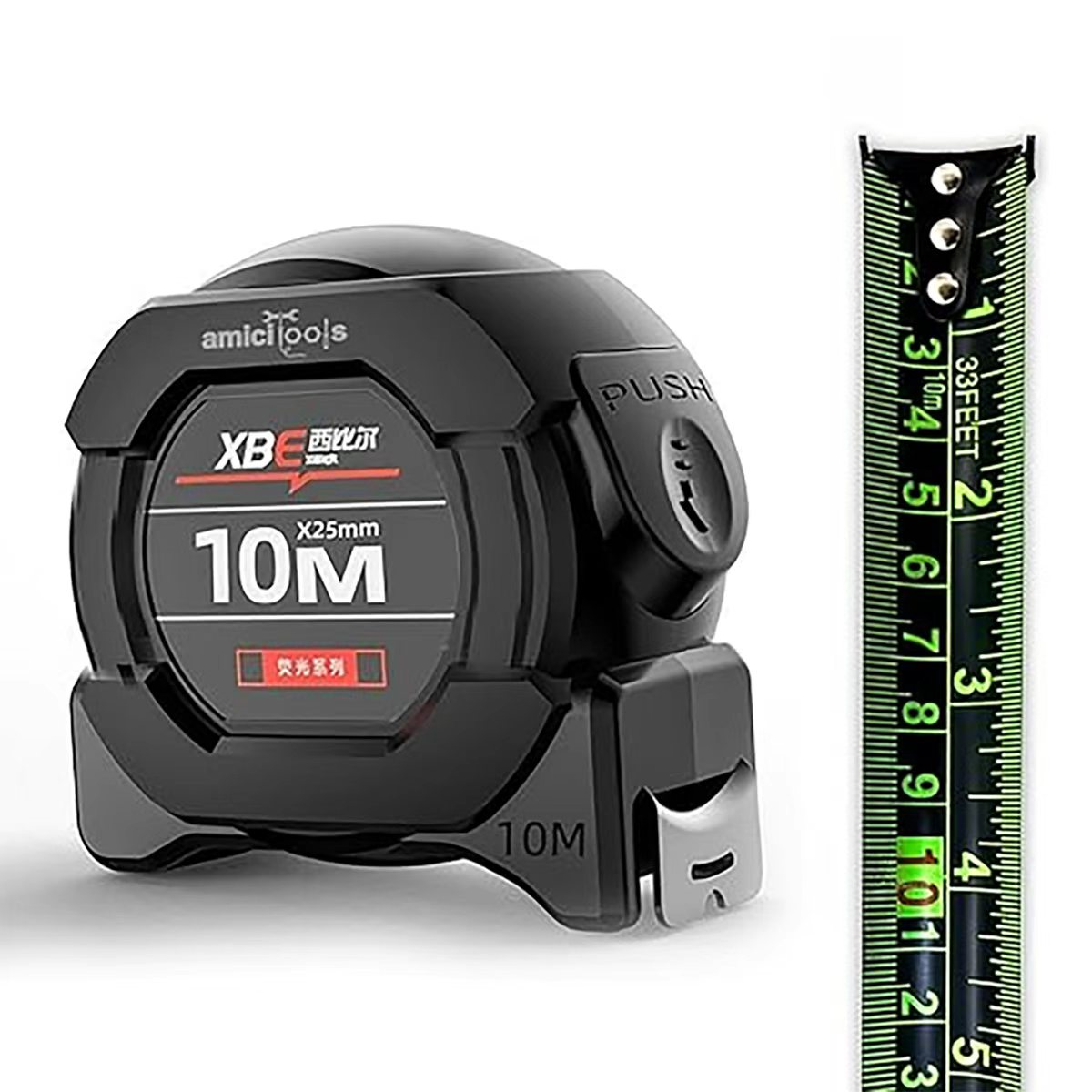 Tape Dispenser Weighted - 10m/5m Floresan Çelik Mezura - Kendiliğinden
