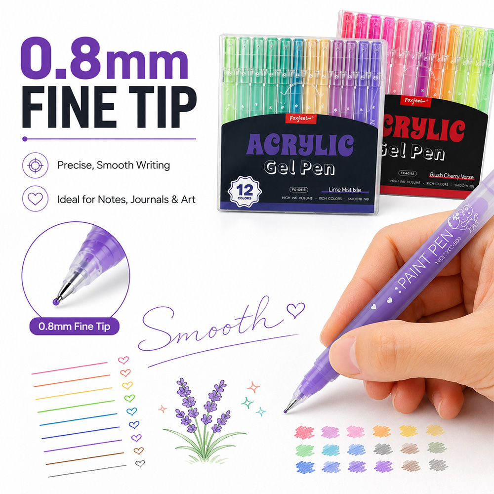 12 Renkli Akrilik Jel Kalem Se - Correction Pen Fine incelemesi ve fiyatı